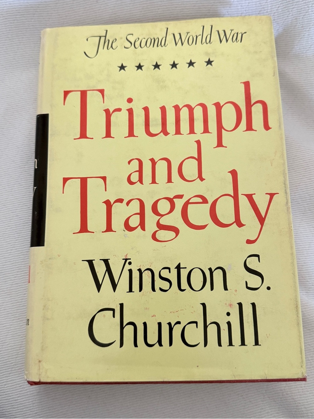 Winston S. Churchill 'Triumph and Tragedy' Hardcover Book - Cream & Red